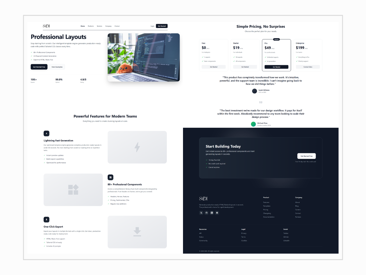 Two-Column SaaS Template