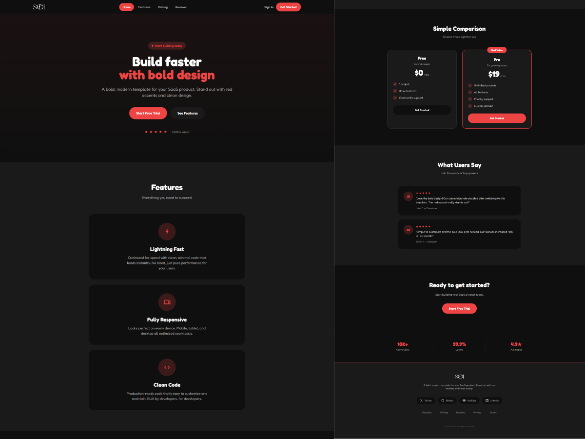 Bold SaaS Template