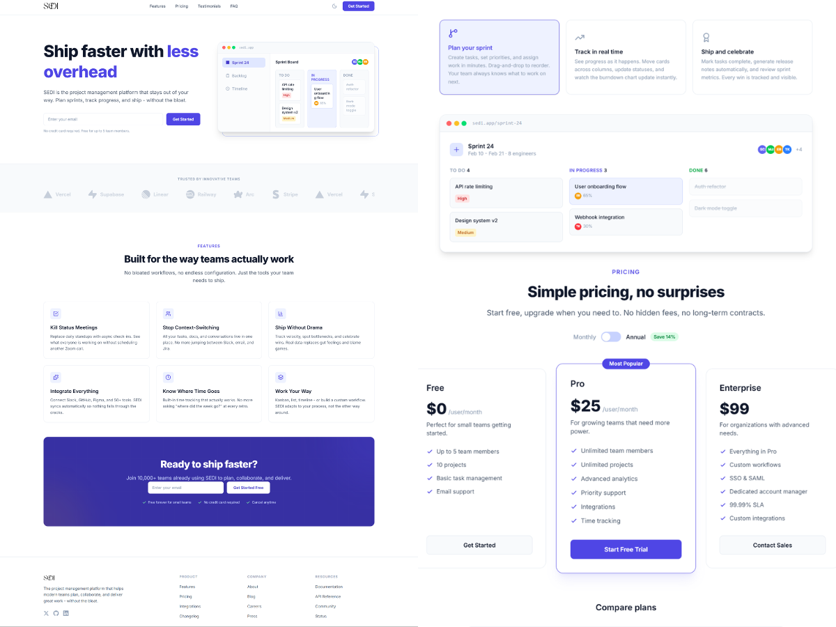 Project Management Landing Page
