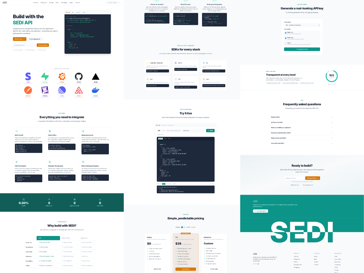 API - Documentation & Landing Page Template